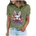 thumbnail image 2 of Tops de Cuello Alto para las Mujeres Amante Impreso Camiseta Cuello Redondo Manga Corta, Poliéster Spandex, 2 of 7