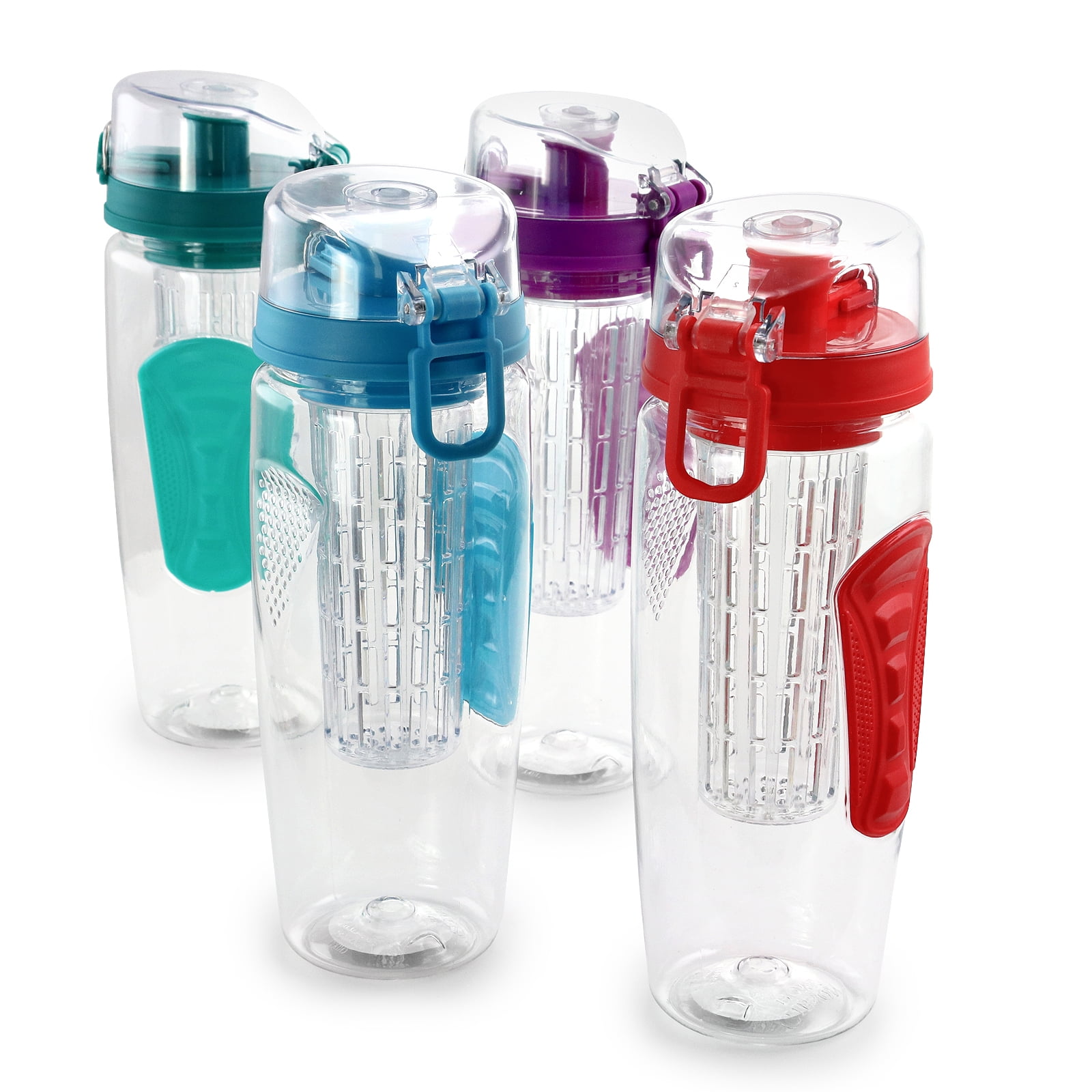 Gibson Home Rockland 4 Piece 32 Ounce Hydration Water Bottle Set in