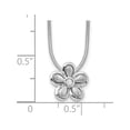 thumbnail image 3 of Sterling Silver Rh Plated White Ice .02Ct Diamond Flower Necklace (20 X 13) Made In India qw175-18, 3 of 5