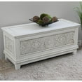 thumbnail image 2 of International Caravan Windsor Carved Storage Trunk Bench in White, 2 of 2