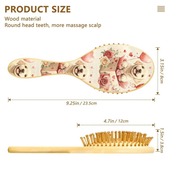 YAZAOO Soft Hair Brush Hair Comb Detangler Cute Labrador Baby Smoothing Hair Care Beauty Gift