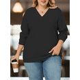 thumbnail image 3 of NISVIYA Winter Oversized Sweatshirts for Women Fall Trendy Basic V Neck Long Sleeves Pullover, 3 of 5