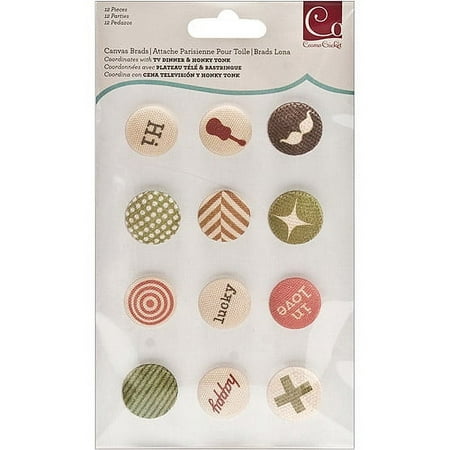 Cosmo Cricket Honky Tonk & TV Dinner Collections, Canvas Brads, 12/pkg