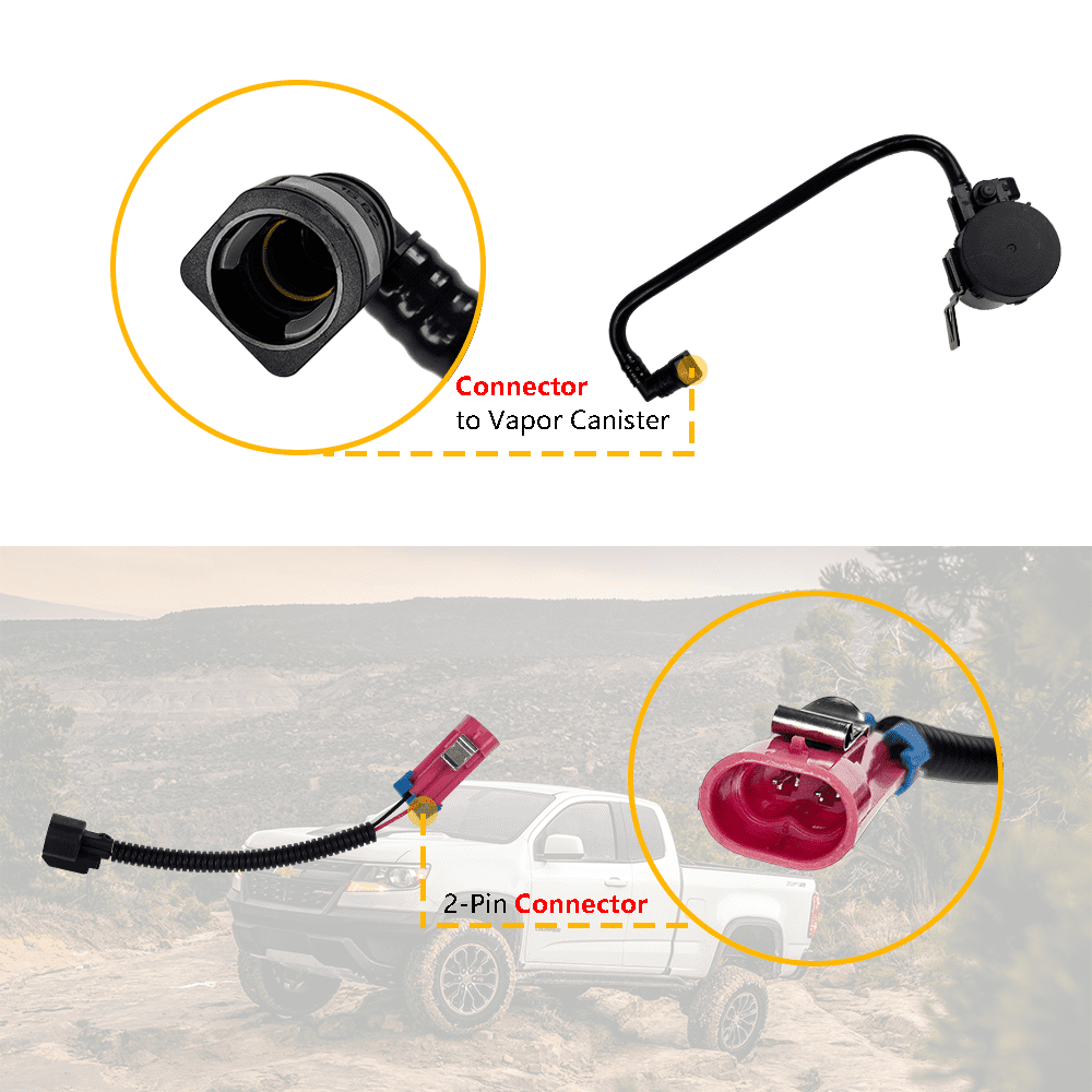 Vapor Canister Vent Solenoid Valve w/Hose & Wire Harness | Fit for Chevrolet Chevy Colorado GMC Canyon Hummer H3 H3T Isuzu I-Series | OE# 10386359 20907779 25948082 911-070