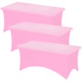 thumbnail image 1 of Mantel rectangular rosa fijo de elastano elástico de 6 pies (paquete de 3), 1 of 7