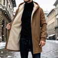 thumbnail image 2 of Mens Fleece Full Zip Hoodie Casual Solid Color Outdoor Pocket Long Sleeve Warm Hoodie Coat, 2 of 6