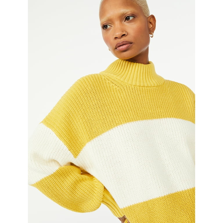 Free Assembly Women s Mock Neck Sweater with Drop Shoulders