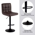 thumbnail image 3 of Bronte Living Leatherette Bar Stool with Adjustable Height, 360 Swivel Design, Comfortable Mid-Backrest, Pedestal Base with Footrest for Kitchen, Pub - Series Clementine - Set of 2, 3 of 8