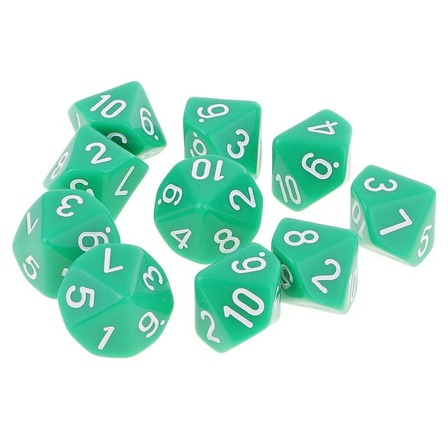 10 dados poliédricos D10, accesorios para fiestas, juegos de mesa, regalo, nuevo Verde claro