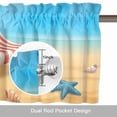 thumbnail image 6 of Welcome Summer Beach Valance Curtain Coastal Watercolor Sky Ocean Seashell Loungers Window Valances Rod Pocket Short Curtains Window Treatments for Kitchen Bedroom Bathroom Laundry 54" x 18", 6 of 9