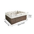 thumbnail image 2 of Straw Basket Fabric Desktop Storage Boxes Handmade Rattan Waterproof Woven Seaweed Cosmetic Towel Container, 2 of 5