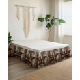 thumbnail image 2 of Farmhouse Retro Wrap Around Bed Skirts for King Bed 18" Drop,Bed Skirt with Adjustable Elastic Belt Dust Ruffle Bed Valance for Bedroom Hotel Brown Country Texas Star Wooden Grain Bed Frame Cover, 2 of 7