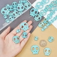 4 Strands Synthetic Skull Beads 4 Sizes 72 pcs Dyed Skeleton Head Beads