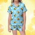 thumbnail image 2 of Kids V Neck Printed Short Pajama Set Boys Girls Sleepwear Spring Summer Loungewear Clothes, 2 of 4