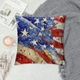 thumbnail image 2 of Chilfamy 4th of July&nbsp;Patriotic Throw Pillow Covers Vintage&nbsp;American Flag Decorative Independence Day Star Sign Pillow Case Watercolor Cushion Cover for Sofa  White, 2 of 5
