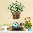 thumbnail image 4 of SouMaox Hydrangea Door Hanger Basket, Vintage Wildflower Style, Elegant Ribbon Bow, Floral Porch Wall Hanging for Wedding Home Decor, 4 of 6