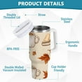 thumbnail image 2 of Yayeee 40oz Stainless Steel Tumbler with Straw and Handle Double-Wall Insulated Travel Water Bottle, Fall Mug Pattern, 2 of 8