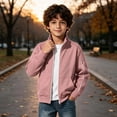 thumbnail image 2 of JZEJING Boys Fall Jacket Stand Collar Long Sleeve Lightweight Zip up Coat with Pocket Kids Clothes Boys, 2 of 6