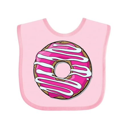 

Inktastic Donut Pink Frosting White Icing Gift Baby Boy or Baby Girl Bib