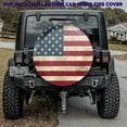 thumbnail image 2 of Retro American Flag Spare Tire Cover Fit for Jeep RV Truck SUV Travel Camper Trailer 14",15",16",17",Waterproof and Dustproof Protection Tires, 2 of 10