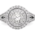thumbnail image 4 of 14K White Gold 14Kw Round Diamond Semi-Mount Double Halo Engagement Ring (Size 7) Made In India rm2143e-050-waa, 4 of 5