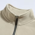 thumbnail image 5 of Zedker Mens Quarter Zip Pullover Long Sleeve Casual 1/4 Zip Sweatshirt Lightweight Solid Mock Neck Sweater Polo Shirts, 5 of 10