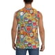 thumbnail image 4 of Fotbe Boho Cute Owls Men's Camiseta sin Mangas Estampada para Hombres, Playera Casual para Gimnasio, Entrenamiento, Playa-Small, 4 of 7