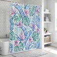 thumbnail image 6 of Watercolor Monstera Palm Leaf Bathroom Shower Curtains with 12 Hooks Polyester Waterproof Shower Curtain for Stalls and Bathtubs Tropical Floral Jungle Decorative Bathroom Curtain 54x78 Inches, 6 of 9