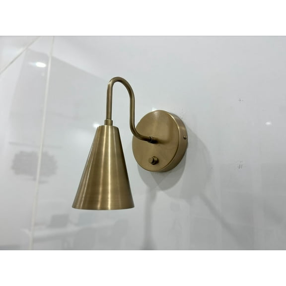 Mid Century Raw Brass Wall Sconce 1 Arm Wall Fixture Lights Vanity Lights