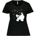 thumbnail image 3 of Inktastic Christmas Polar Bear and Cub with a Star Women's Plus Size T-Shirt, 3 of 5