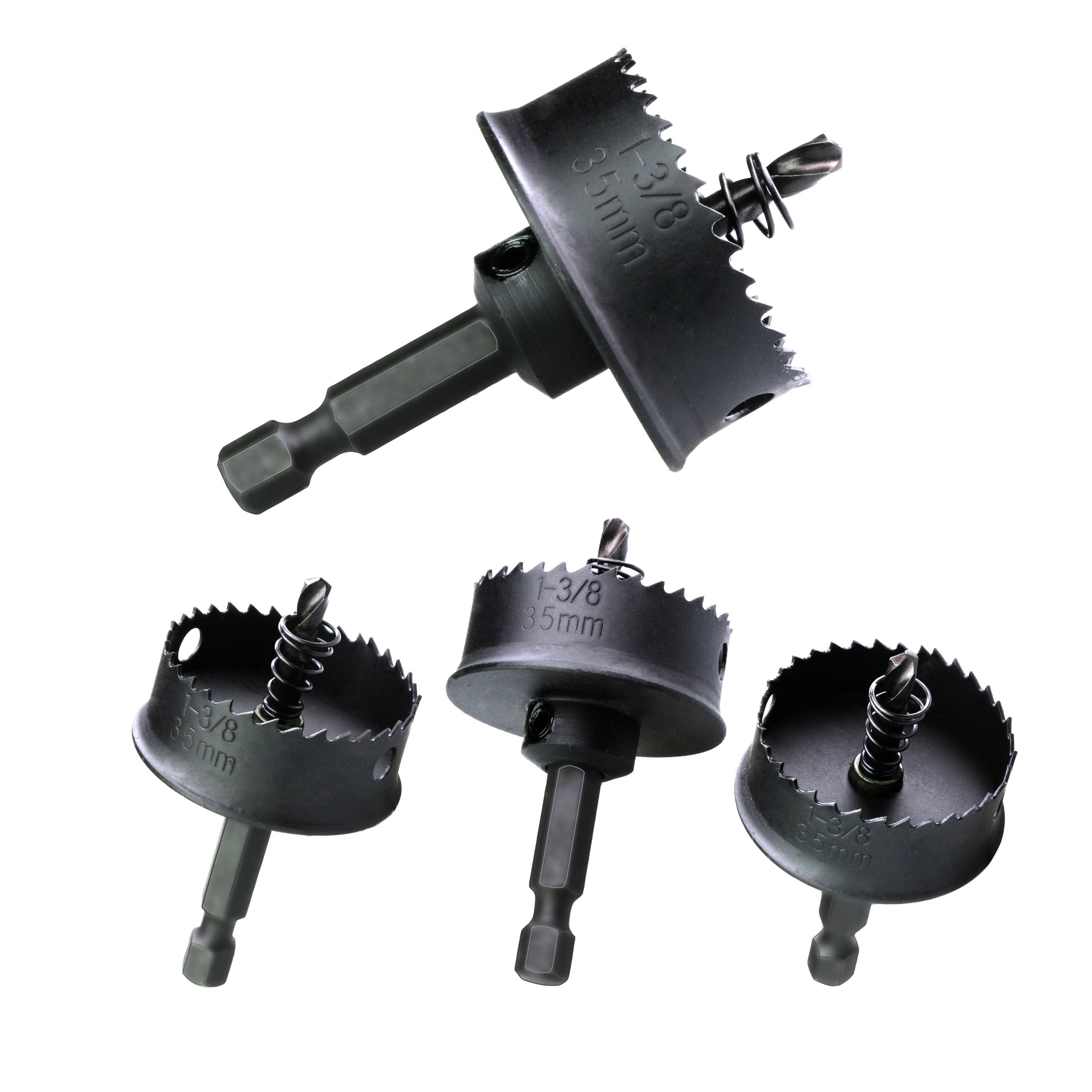 WOWSUPM 7/8, 1-1/8, 1-3/8” Thin-wall HSS Bi Metal Hole Saw Cutter 3pcs Sheet Steel Hole Saw for Impact Driver Plastics Sheet Metal Wood Stainless Steel
