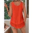 thumbnail image 5 of Women'S Flowy Layered Tank Top Scoop Neck Sleeveless Blouses Shirts Casual Vacation Tops Orange and Red M Orange & Red, 5 of 7