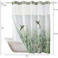 thumbnail image 4 of Sage Green    Bathroom Shower Curtain with Snap in Liner Rustic Eucalyptus Leaf and Hummingbird Hookless Bathroom Shower Curtains Cottage Plant Cloth Hotel Bathroom Curtains Decor 71x74 Inch, 4 of 7