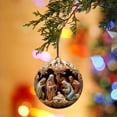thumbnail image 3 of Holloyiver Christmas Easter Nativity Scene Ornament, Metal/Wood Black, 0.18 lb, 3 of 8