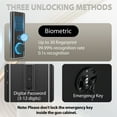 thumbnail image 3 of KAER 10-12 Gun Safe, Fingerprint Gun Safe for Rifle and Pistol, Quick Access Biometric Gun Cabinet with Removable Shelf and Rifle Rack Unassembled, 3 of 7
