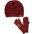 thumbnail image 1 of Colorful Confetti Cable Knit Beanie and Anti-Slip Touchscreen Gloves Set, 1 of 3