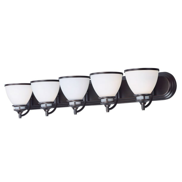 Bathroom Vanity 5 Light Bulb Fixture With Oil Rubbed Bronze Finish Steel Material MB Bulbs 36