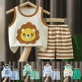 thumbnail image 4 of Baby Boy Clothes Toddler Summer Dinosaur Outfit Sleeveless T-Shirt Tee Tank Tops Joggers Casual Elastic Shorts 2Pcs Set Short Sets Dailywear Set (3-4 Years,Brown) Boys Summer Top+Shorts Set, 4 of 9