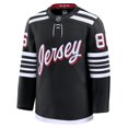thumbnail image 2 of Men's Fanatics Jack Hughes Black New Jersey Devils Alternate Premium Jersey, 2 of 3