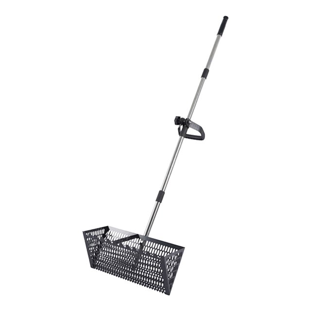 Landzoo One Râteau à Puces de Sable Acier Plage Dent Grand Manche Détachable Long Râteau pour Plage Pratique Diffuseurs de Graines de Base pour Jardin