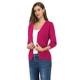 thumbnail image 2 of Women's Cardigan Sweaters Fall Cropped Open Front Button V Neck Lightweight Cardigans Knit, 2 of 4