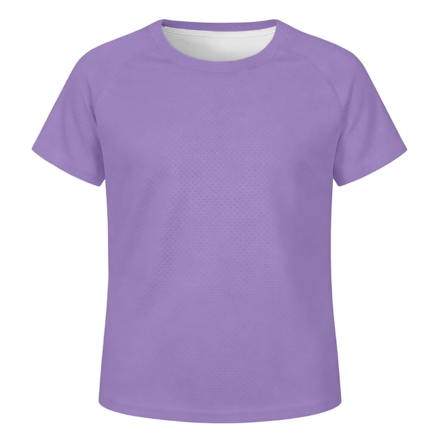 Kids Unisex Raglan Sleeve Mesh Shirts, Breathable Casual Tops for School & Play, 3-14Y