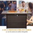 thumbnail image 2 of LayinSun 44" Propane Gas Fire Pit Table, 55000 BTU Rectangular Fire Pit with Glass Wind Guard for Outside Patio Deck Garden Backyard, 2 of 7