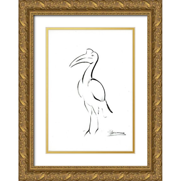 Shefranov, Olga 18x24 Gold Ornate Wood Framed with Double Matting Museum Art Print Titled - Bird Outline