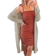 thumbnail image 2 of Womens Solid Color Long Sleeve Open Front Knit Sheer Cardigans Lightweight Kimono Long Sweater, 2 of 3