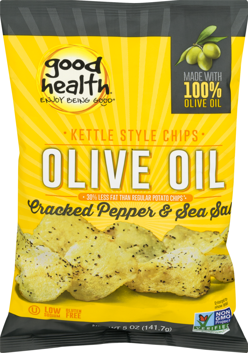 Good Health Olive Oil Kettle Style Chips with Cracked Pepper & Sea Salt