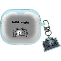 Compatible with Samsung Galaxy Buds 3 & Galaxy Buds 3 Pro, Clear Case with Keychain, Cute Animal Pattern Design TPU Headphone Accessories, for Men Women (cat)
