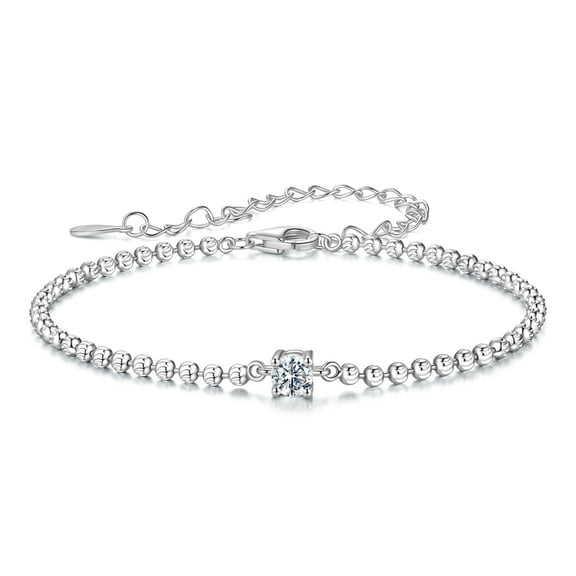 Sparking Moissanite Beads Bracelet 925 Sterling Silver | Lab Created | Jewelry Gift