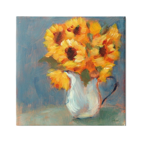 Stupell Industries Sunflower Vase Painting Botanical & Floral Painting Gallery Wrapped Canvas Print Wall Art, 17 x 17