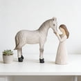thumbnail image 5 of Horse Gifts for Girls Women - Girl Embraces Horses Figurine Gifts for Horse Lovers Women Sculpted Hand-Painted Resin Horses Stuff Cowgirl Equestrian Decor, 5 of 5